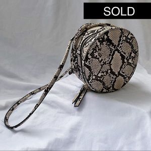 Mango Faux Snake Circle Mini Shoulder Bag